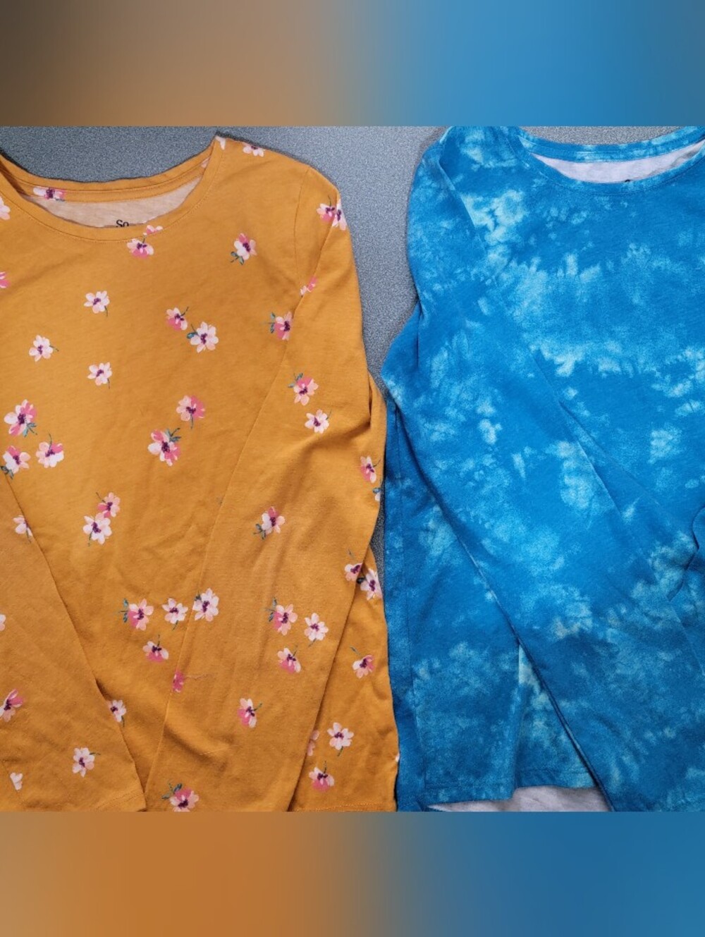 Set of 2 SO Favorite Tee long-sleeve shirts, girls size M (8).